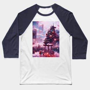 Christmas Trees Lights of Xmas in the City Santa in the Future Town Baseball T-Shirt